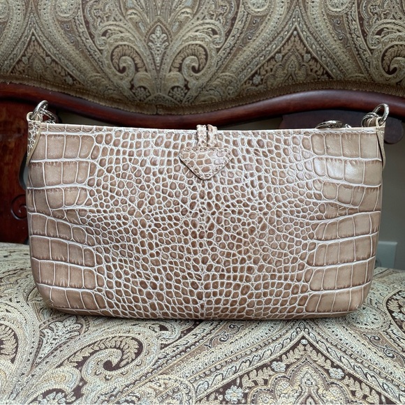 Longchamp Small Alligator Croc Embossed Chain Link Strap Roseau Shoulder Bag - Picture 5 of 16